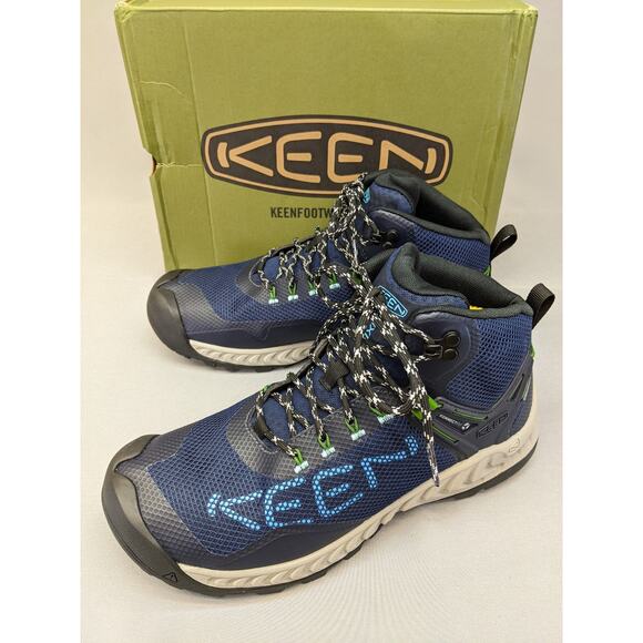 Keen Men's NXIS Evo Mid WP Height Waterproof Hiking Shoe Navy Size 8 - Picture 1 of 12
